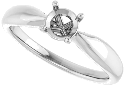 Sužadėtuvių Žiedas „Solitaire“ 585 Baltojo Aukso Round 5.2mm (5)