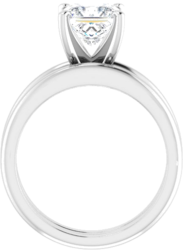 Sužadėtuvių Žiedas „Solitaire“ 585 Baltojo Aukso Square 6.5mm (7)