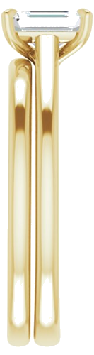 14K Yellow  6x4 mm Emerald Solitaire Engagement Ring Mounting (9)