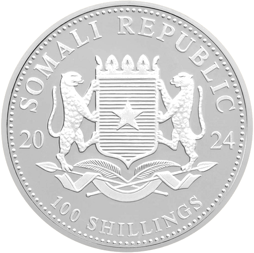 1 oz Ziloņi 2024 Somālija 100 šiliņu sudraba monēta (2)