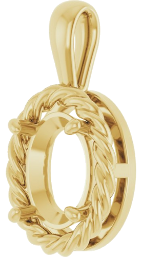 14K Yellow  9x7 mm Oval Pendant Mounting (2)