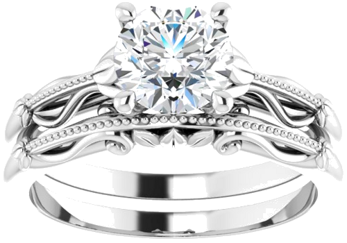 Sužadėtuvių Žiedas „Sculptural-Inspired Solitaire“ 585 Baltojo Aukso Round 6.5mm (8)