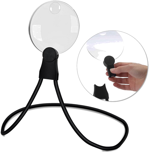 Hands-Free Magnifying Glass with Retractable Lens 2x 4x (6)