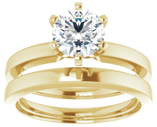 14K Yellow 6.5 mm Round Solitaire Engagement Ring Mounting (8)