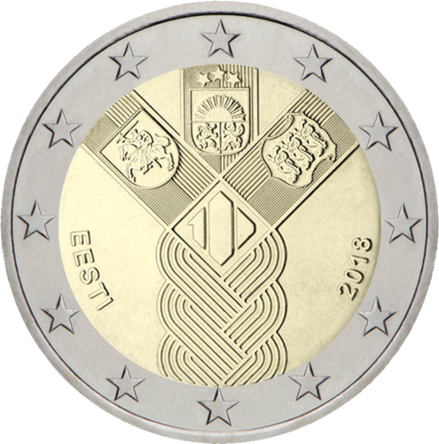 2018 Estonia 100th anniversary of the Baltic States 2 euro coin (1)