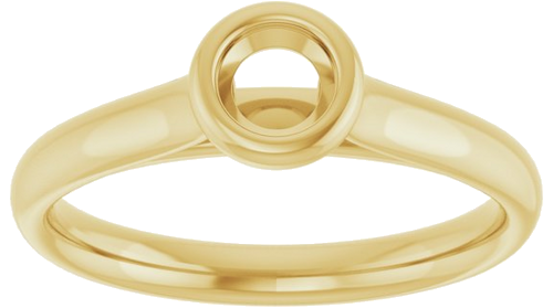 14K Yellow  4.1 mm Round Solitaire Engagement Ring Mounting (3)