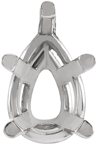 Pakabukas „Pear 5-Prong Solitaire“ 585 Baltojo Aukso Pear Shape 8mm x 5mm (2)