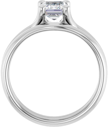 Sužadėtuvių Žiedas „Solitaire“ 14k white gold Emerald 7mm x 5mm (7)
