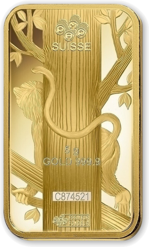 5 g Collectible (Lunar) Investment Gold Bar Year of the Fire Monkey PAMP (4)