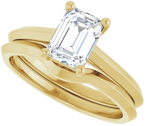 14K Yellow 7x5 mm Emerald Solitaire Engagement Ring Mounting (10)