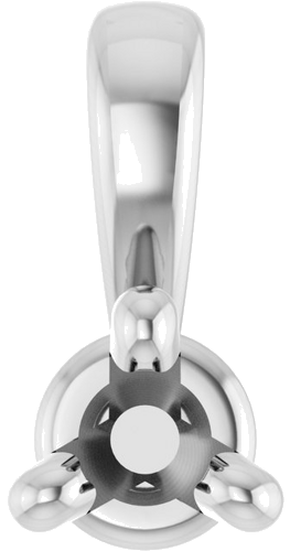 14K White 2 mm Round 3-Prong Pendant Mounting (1)