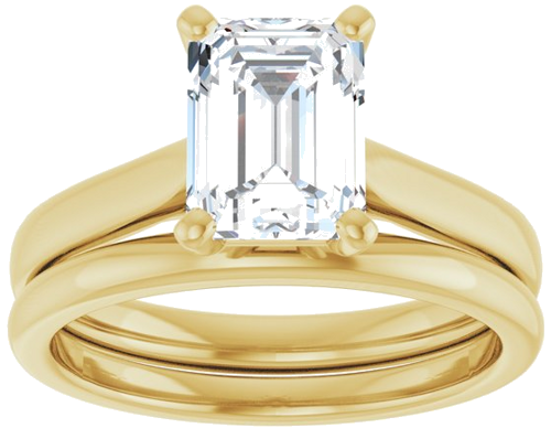 Sužadėtuvių Žiedas „Solitaire“ 585 Geltonojo Aukso Emerald 8mm x 6mm (8)