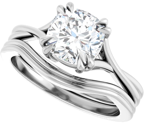 Sužadėtuvių Žiedas „Solitaire“ 950 Platinos Cushion 7mm (10)