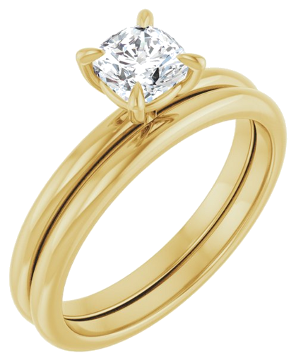 Sužadėtuvių Žiedas „Solitaire“ 585 Geltonojo Aukso Cushion 5mm (6)