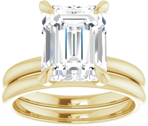 18K Yellow  10x8 mm Emerald Solitaire Engagement Ring Mounting (8)