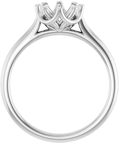 14K White 7 mm Round Solitaire Engagement Ring Mounting (2)