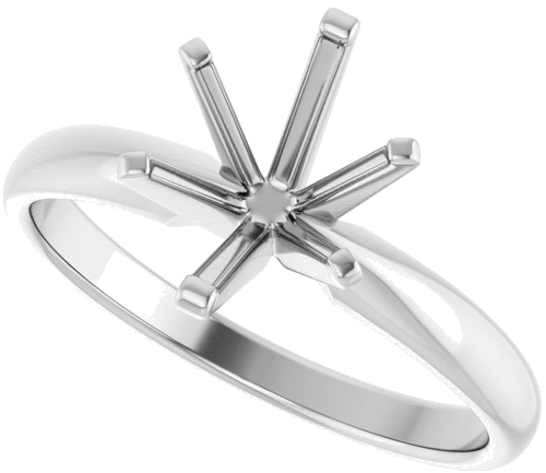 14K White 9 x 7 mm Oval Solitaire Engagement Ring Mounting (5)