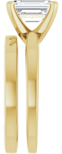 14K Yellow 8x6 mm Emerald Solitaire Engagement Ring Mounting (9)