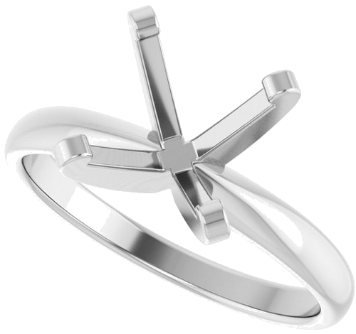 14K White 7 x 7 mm Square Solitaire Engagement Ring Mounting (5)