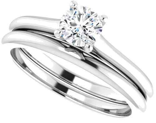 14K White 4.8 mm Round Solitaire Engagement Ring Mounting (10)