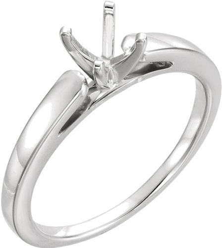 Sužadėtuvių Žiedas „4-Prong Solitaire“ 585 Baltojo Aukso Round 5mm (1)