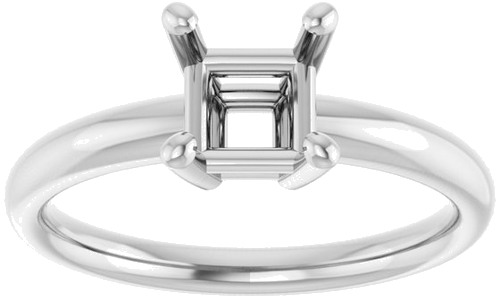 14K White 5.5 mm Square Engagement Ring Mounting (3)