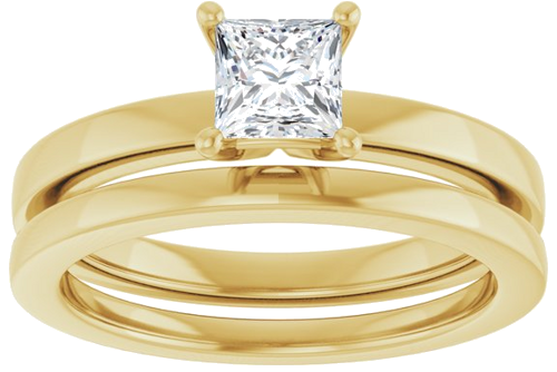 14K Yellow 4.5 mm Square Solitaire Engagement Ring Mounting (6)