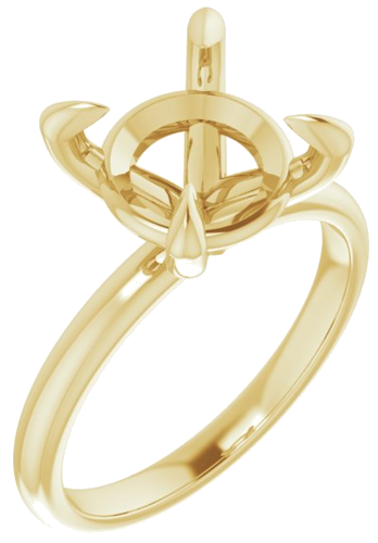 14K Yellow  10 mm Round Solitaire Engagement Ring Mounting (1)
