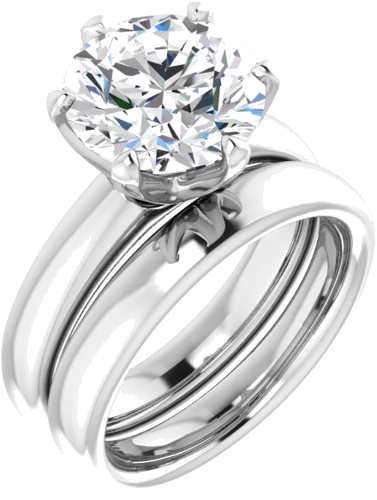 Sužadėtuvių Žiedas „Solitaire“ 585 Baltojo Aukso Round 10mm (6)