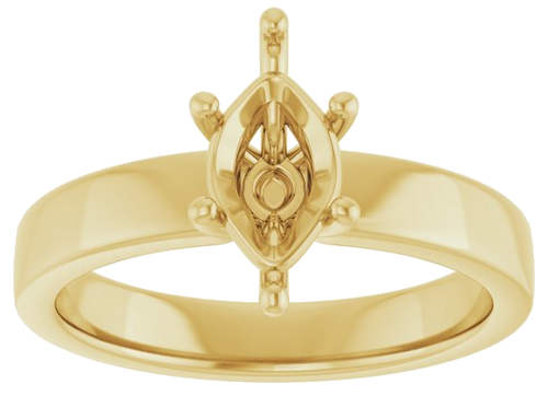 14K Yellow 10x5 mm Marquise Solitaire Engagement Ring Mounting (3)