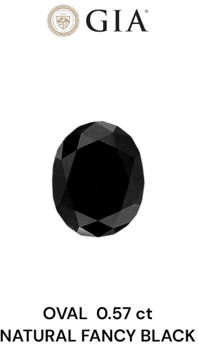 0.57 carat Fancy Black-VVS2 Natūralus Oval Deimantas (1)