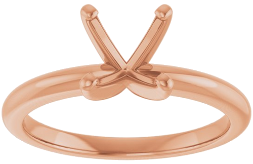 Sužadėtuvių Žiedas „Solitaire“ 585 Rožinis Aukso Round 7.4mm (3)