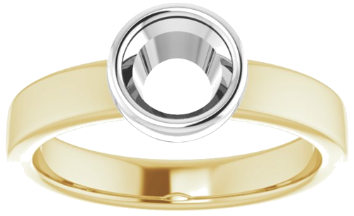 Sužadėtuvių Žiedas „Solitaire“ 585 Baltojo Ir Geltonojo Aukso Round 6mm (3)