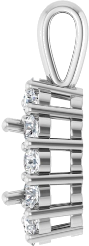 14K White 8x6 mm Oval 5 8 CTW Natural Diamond Semi-Set Pendant (3)