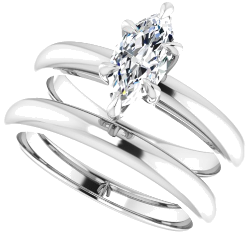 14K White 9x4.5 mm Marquise Solitaire Engagement Ring Mounting (10)