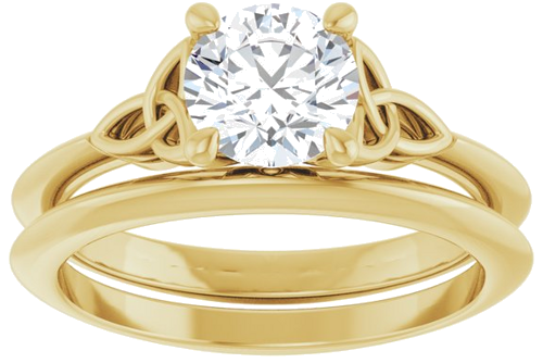 Sužadėtuvių Žiedas „Celtic-Inspired Solitaire“ 585 Geltonojo Aukso Round 6.5mm (8)