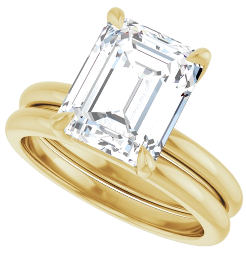 14K Yellow 10x8 mm Emerald Solitaire Engagement Ring Mounting (8)