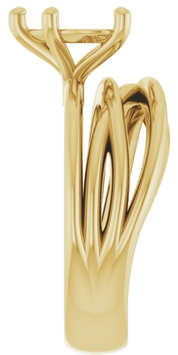 14K Yellow 8x8 mm Heart Solitaire Engagement Ring Mounting (4)