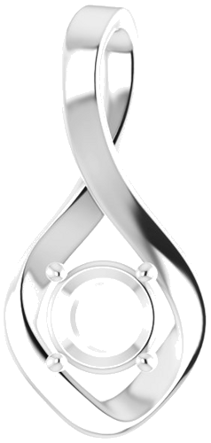 Pakabukas „Infinity-Inspired“ 585 Baltojo Aukso Round 5.8mm (1)