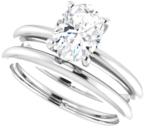 Sužadėtuvių Žiedas „Solitaire“ 950 Platinos Oval 8mm x 6mm (10)