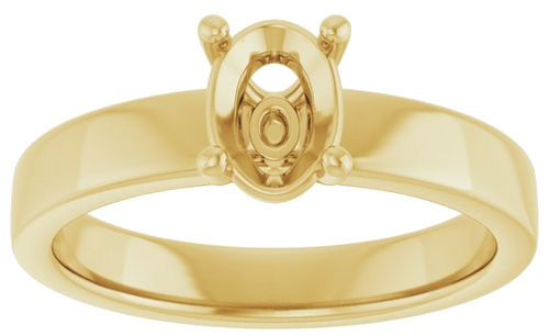 14K Yellow 7x5 mm Oval Solitaire Engagement Ring Mounting (3)