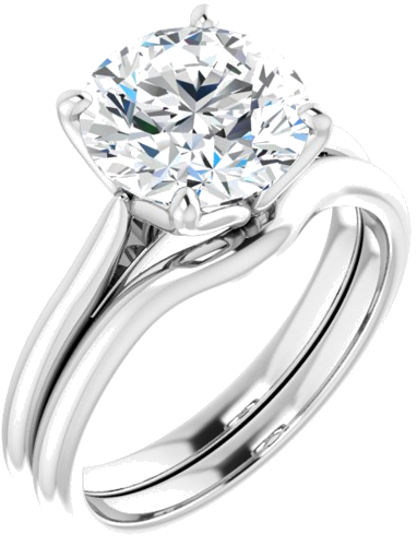 Sužadėtuvių Žiedas „Solitaire“ 14k white gold Round 9mm (6)