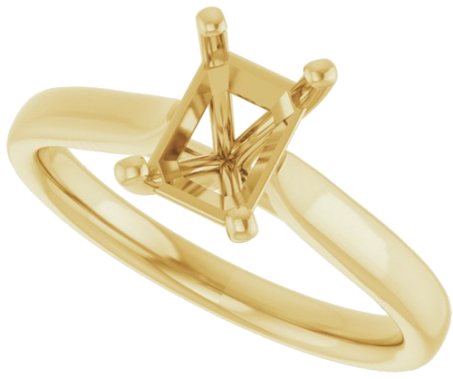 Sužadėtuvių Žiedas „Solitaire“ 585 Geltonojo Aukso Emerald 7mm x 5mm (5)