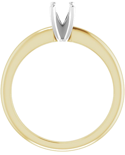 14K Yellow   White  6x4 mm Oval Solitaire Engagement Ring Mounting (2)