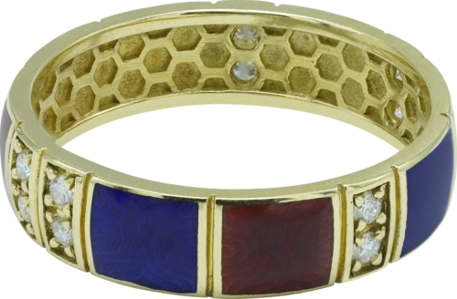 Rings with Limoges ceramic and diamonds (2)