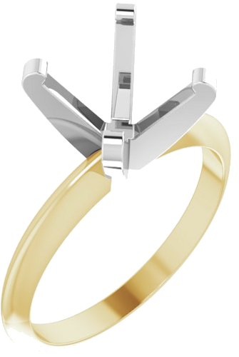 14K Yellow White 8.7-9.2 mm Round 4-Prong Solitaire Engagement Mounting (1)