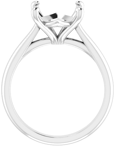 14K White 12x10 mm Oval Solitaire Engagement Ring Mounting (2)