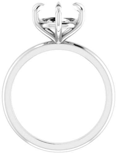 14K White 9 mm Round Solitaire Engagement Ring Mounting (2)