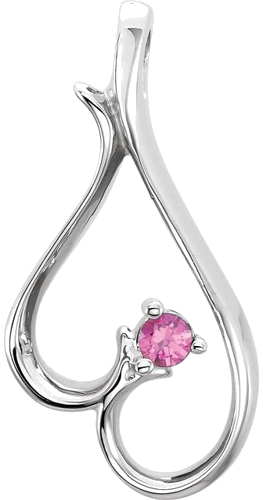 Pakabukas „Family Heart Slide“ 585 Baltojo Aukso Round 2.5mm (1)