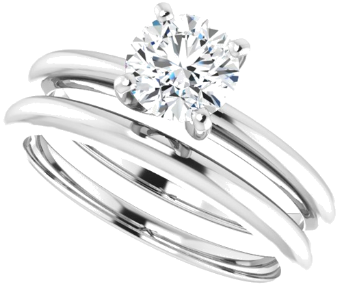 18K White  6 mm Round Solitaire Engagement Ring Mounting (10)
